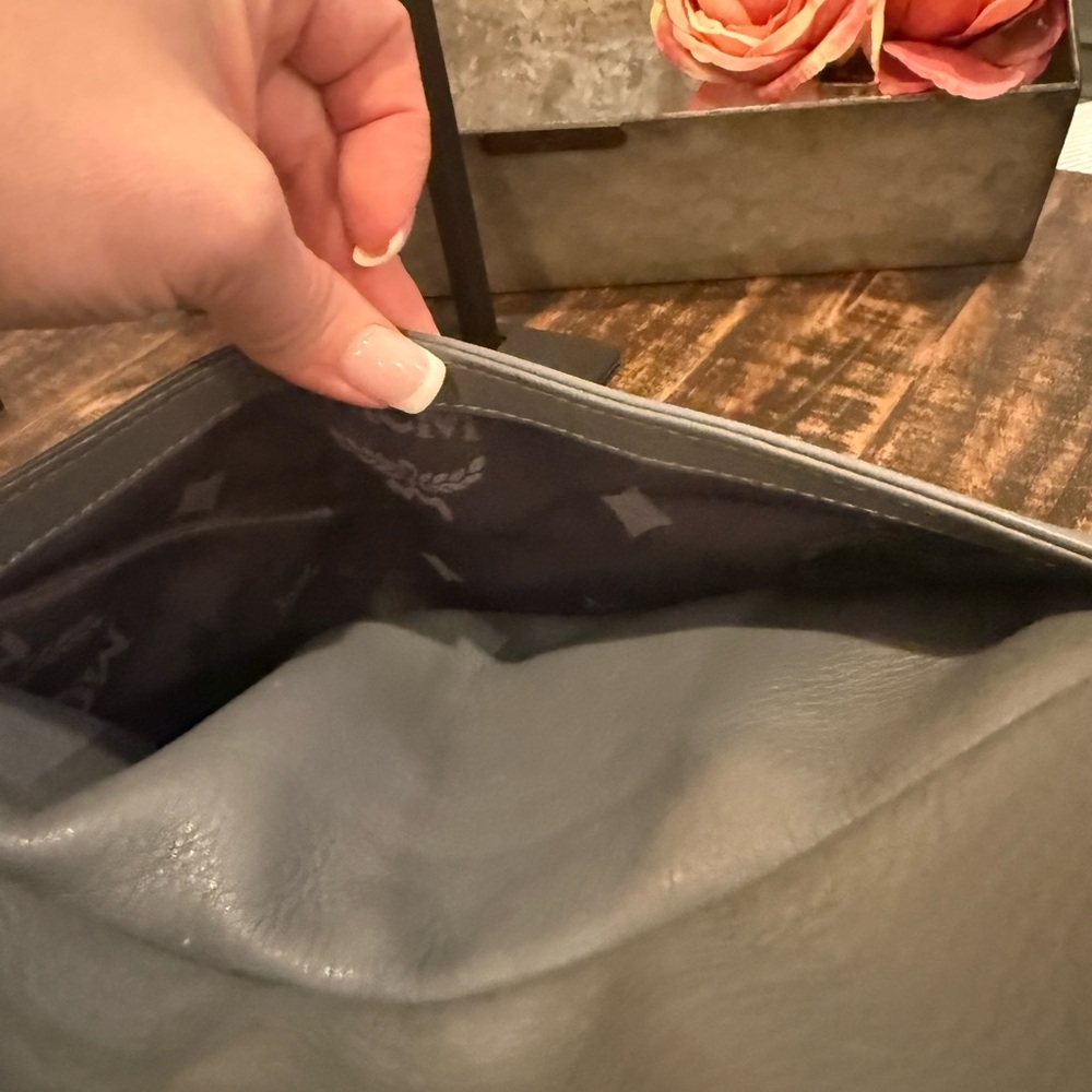 MCM Gray Leather 2-Way - Picture 10 of 14